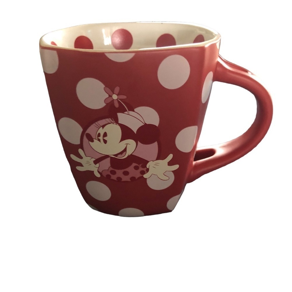 Disney Park Polka Dot MINNIE Mouse Coffee Tea Mug Red White Collectible Cup